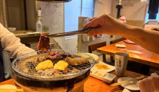 大山の肉の店で肉をたらふく食う